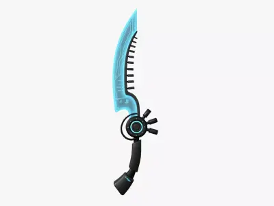 SciFi Dagger A01 Black Blue - Sci Fi Weapon Design Low-poly 3D model