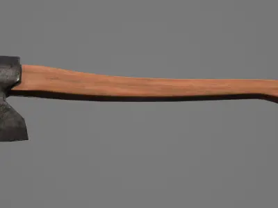 Simple Axe - Felling Hatchet Low-poly 3D model