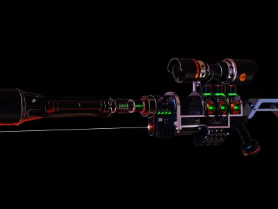 Plazma rifle Low-poly 3D model