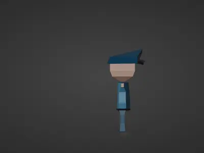 Police Man Low Poly  Free low-poly 3D model