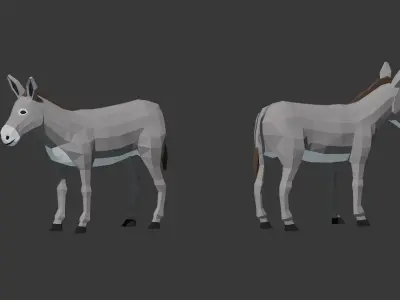 Farm Animals Lowpoly Low-poly 3D model