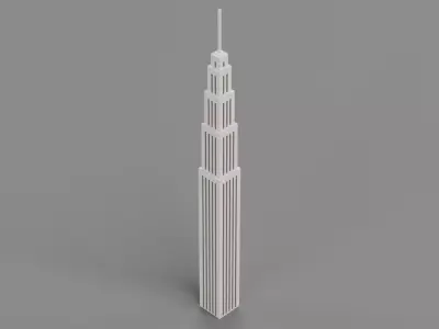 Paper Skyscraper V3 Low-poly 3D model