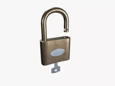 Lock and key Low-poly 3D model purchase