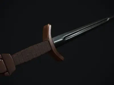 Viking sword Low-poly 3D model 10