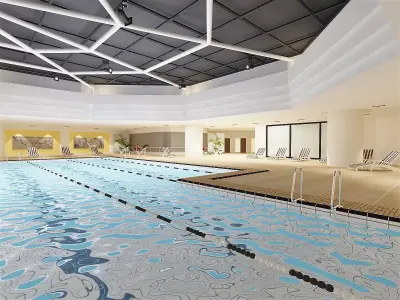 Pool with Gym and Patio 3D model