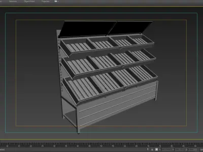 Shelf 3D model 3 display rack with shelves and baskets 3D model