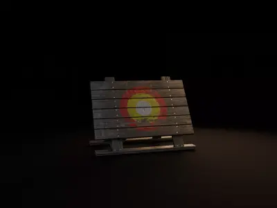 Bow target Low-poly 3D model