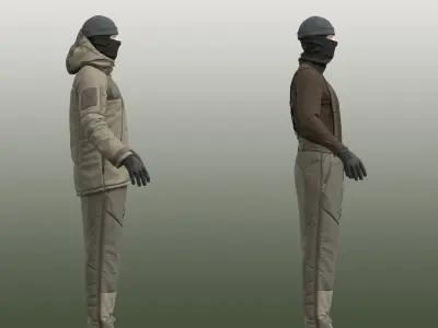 Military uniform for men 3D model