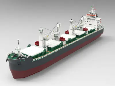 Panamax Bulk Carrier  Low-poly 3D model