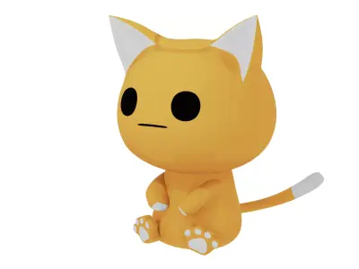 cat cartoon  Low-poly 3D model