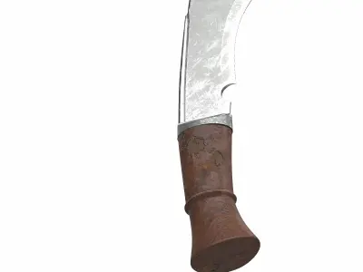 kukri knife 01  3D model