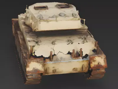 Desert Warfare Battle Tank Hull 3D Model 3D Model Low-poly 3D model