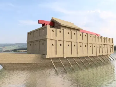 Sengoku period Samurai warship- Atakebune Low-poly 3D model