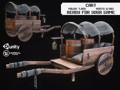 CART lowpoly Low-poly 3D model