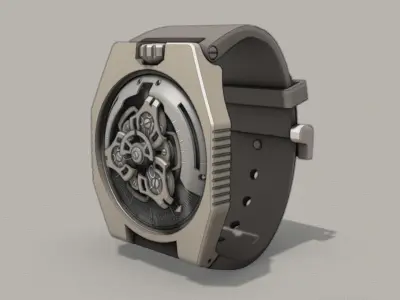 Complex wrist watch 3D model