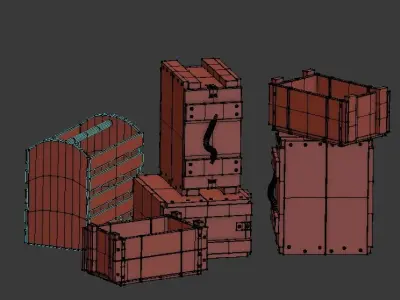 ww2 Crate Pack Low-poly 3D model