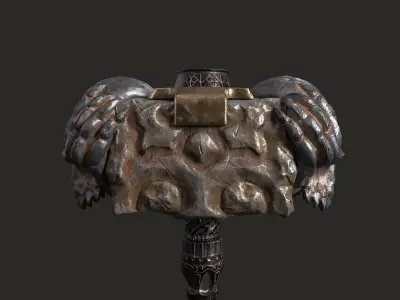 War Hammer 01 V2 Low-poly 3D model