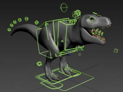 T-rex Tyrannosaurus Rigged and V-ray Shaders Complete 3D model