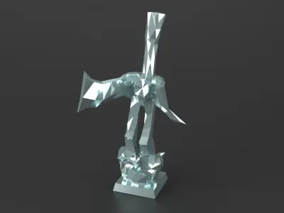 Abstract Deco Sculpture Low-poly 3D model