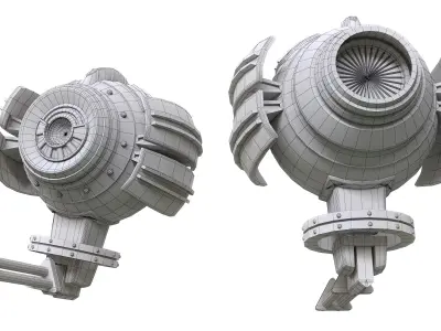 DRONE futuristic looking device Low-poly 3D model