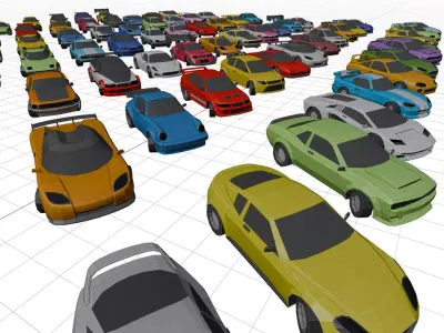 Low Poly Cars Pack Game Ready 3D Models Collection  Low-poly 3D model