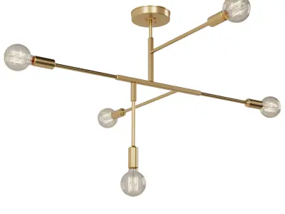 Chandelier Brass lamp SKU 4877 Free 3D model