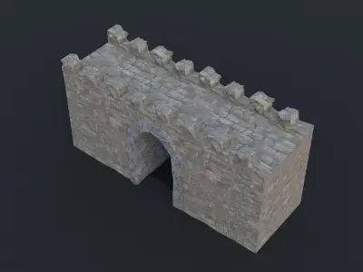 Modular castle old medieval tower kit Low-poly 3D model