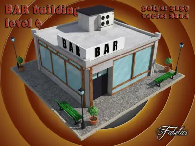 BAR level Low-poly 3D model 3