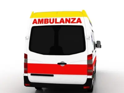 Mercedes Benz Sprinter L2H2 2009 Italy Ambulance 3D model