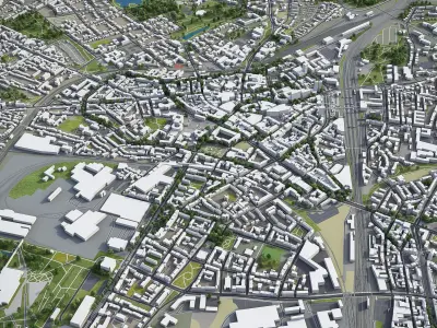Bochum - 3D City Model Low-poly 3D model