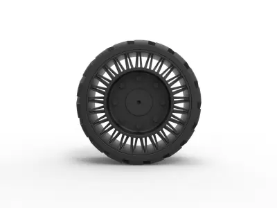 Twheel version 2 from Front loader 3D print model