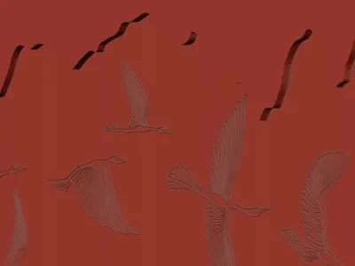 Wall Art Birds flying 3D model