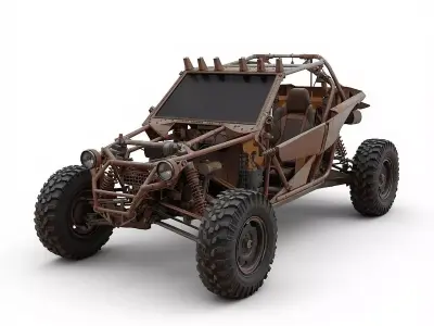 Rusted Apocalypse Desert Raider 3D Model Low-poly 3D model purchase