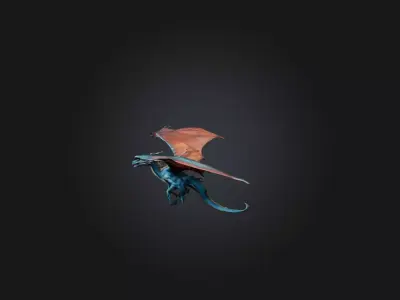 Realistic Sky Dragon Model Low-poly 3D model