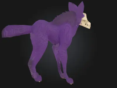 Ethereal Canid Mystical Wolf Creature Model  3D model
