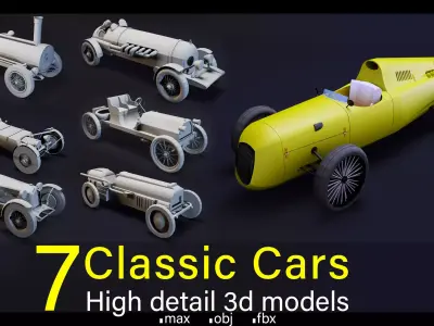 7- Classic Cars- High detail 3d models Low-poly 3D model