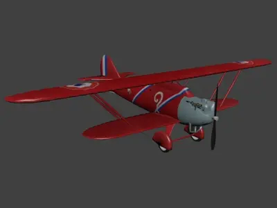 Breguet XIX Free low-poly 3D model