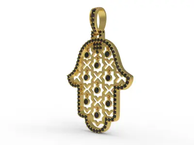 Antique Art Deco Hamsa Hand Pendant 3D print model