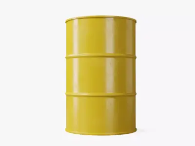 Steel Barrel - Yellow - Clean 3D model
