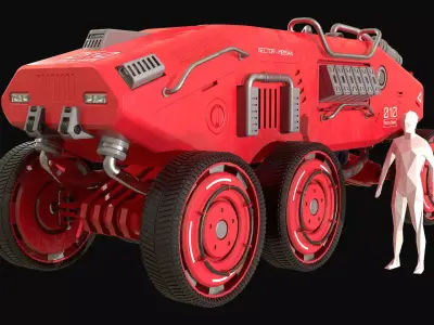 Mars Rover-1-Red 3D model