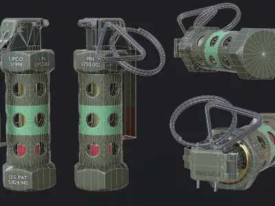 Grenade Pack Low-poly 3D model