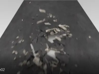 Bomb Crack Ground Line 02 Low-poly 3D model