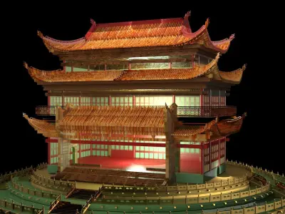 Chinese ancient  house  3D model purchase