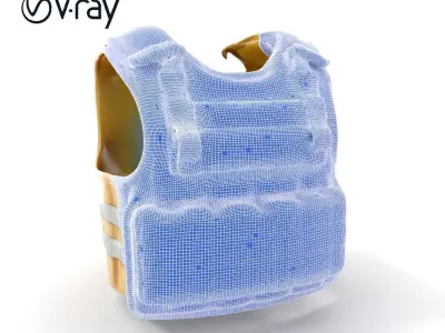 Tactical Vest Model Pack with Modular Design Low-poly 3D model