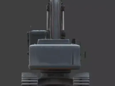 Gothic Coffin-Themed Excavator 3D Model Low-poly 3D model