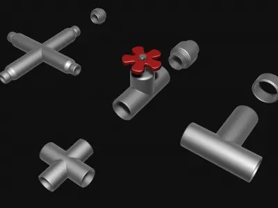 Pipes tube trumpet 3D model