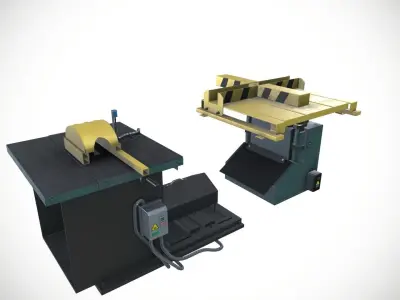 Wood Cutting Slitting Machine Low-poly 3D model