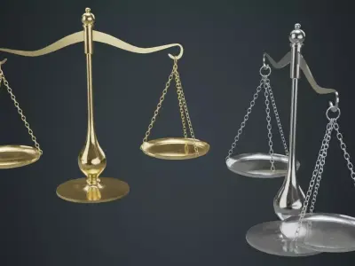 Balance Scale 1A Low-poly 3D model