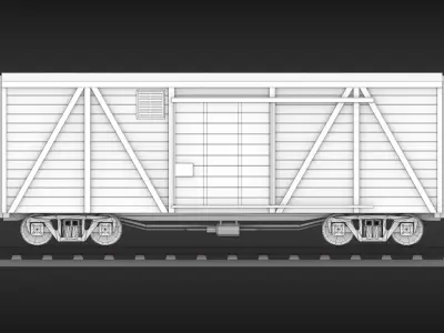 USSR Narrow gauge cargo wagons set 3D model