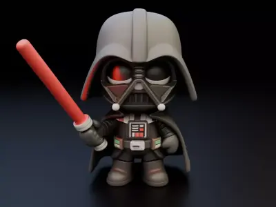 Classic Darth Vader Chibi Statue - Sith Lord Art Toy 3D print model